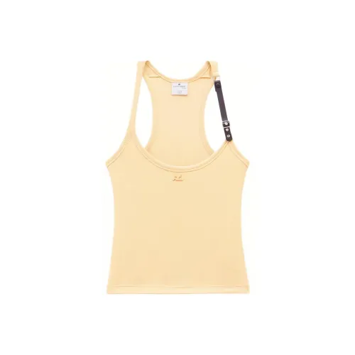 COURREGES SS24 HOLISTIC Пряжка 90's RIB TANK Топ Майка Женские Pollen Цветочно-розовый