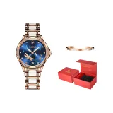 Керамика Ремешок Розовый Корпус Синий Циферблат Женский Праздничная Коробка