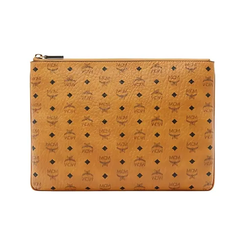 MCM Visetos Кожа Клатч Средний Женский Коньяк