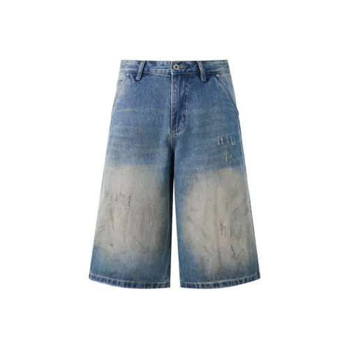 SANSHILIUJIE Джинсовые шорты Мужские Винтажный Светло-Синий