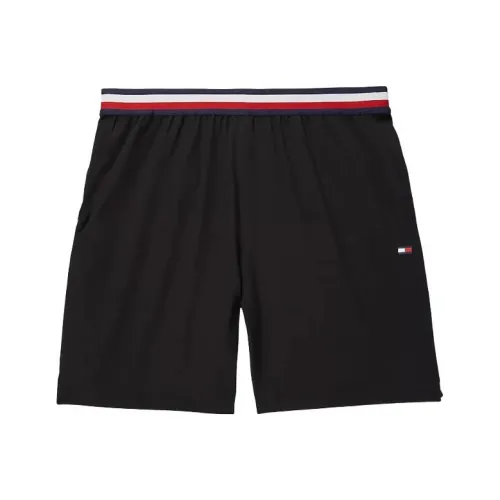 Tommy Hilfiger Твердый Тренировки Короткие Низы Темный SABLE Повседневные Шорты Мужской Черный
