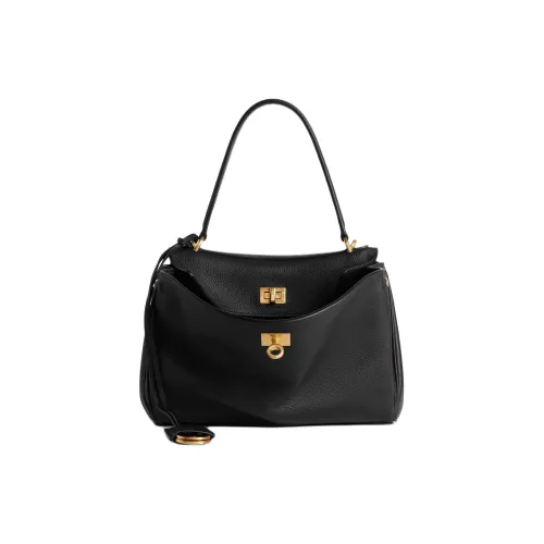 Balenciaga Rough Телячья кожа Сумка на одно плечо Женская Черная