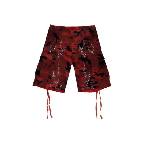 Hellstar Карго Шорты Мужские Красные