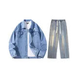 Set (Blue Jacket + Vintage Blue Jeans)  
Комплект (Синяя куртка + винтажные синие джинсы)