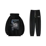 Комплект одежды (Черная рубашка с длинным рукавом + черные штаны)