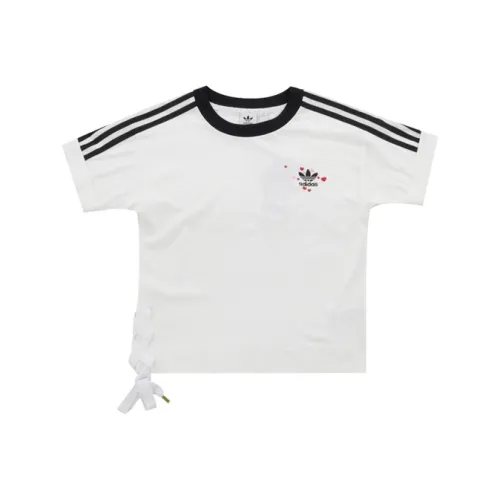 Adidas Originals Т-рубашка с рукавом-трубой женская белая