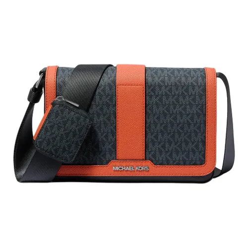 MICHAEL KORS MK Cooper Покрытый холст Сумка на плечо Мужская Темно-синий и Апельсин