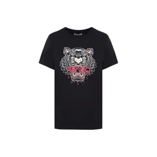 KENZO Classic Tiger Head Черные Женские Футболки