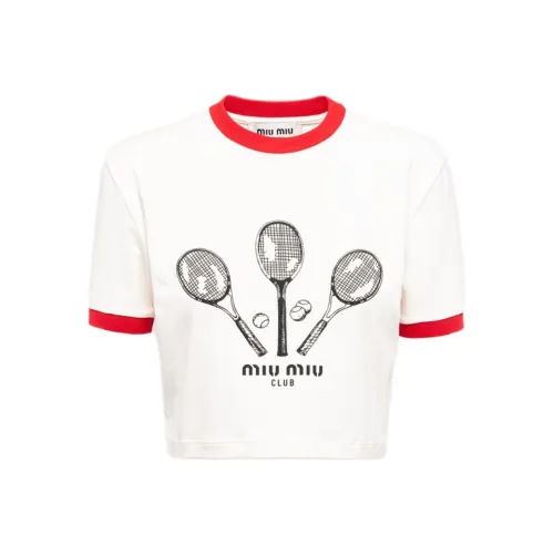 MIU MIU FW22 T-рубашка Женская Белая
