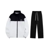 Флисовый комплект (Белый топ + Черные штаны с флисовой подкладкой)