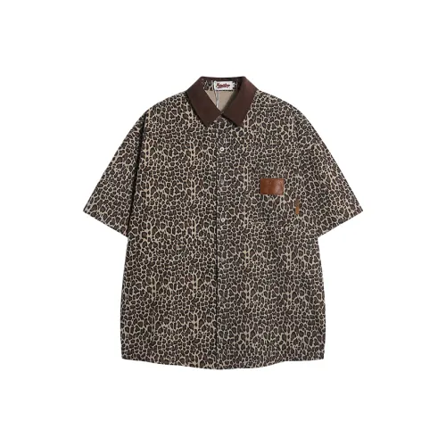 M MAICCO Рубашка Мужская с Леопардовым Принтом
