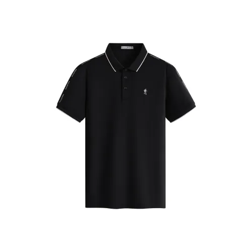 Поло Dance with Wolves Мужское Черное