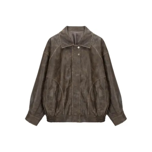 JUCY JUDY Кожа Куртка Унисекс Кофе