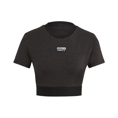 adidas originals Металлический черный Женские короткие топы