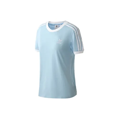 Adidas Originals Комплект с короткими рукавами T-рубашка женский синий