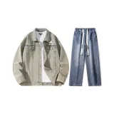 Set (Yellow Mud Jacket + Dark Blue Jeans)  
Комплект (Желтая грязная куртка + темно-синие джинсы)