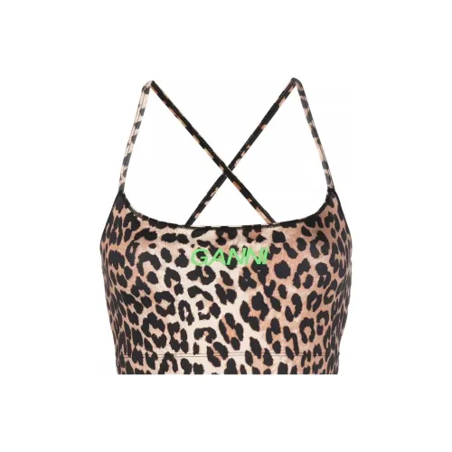 GANNI Коричневые Женские Майки