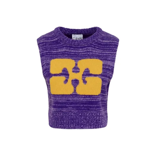 GANNI Фиолетовые Женские Майки