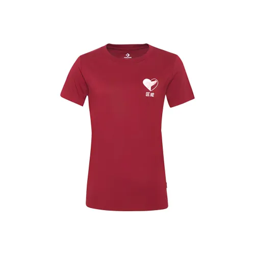 Конверс T Рубашка Женская Бордовая