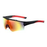 Ярко-черная оправа с красными линзами R01