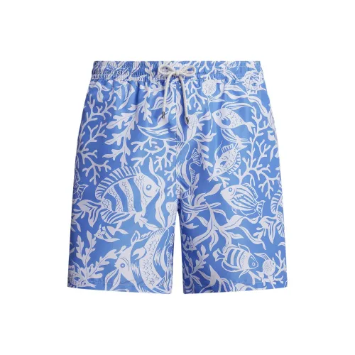 Ralph Lauren SS25 Пляжные шорты Мужские Рыбка Коралловый Светло-синий