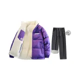 Ночной Светящий Фиолетовый Хлопок + Дымчатый Серый Флис с Подкладкой Джинсовая ткань