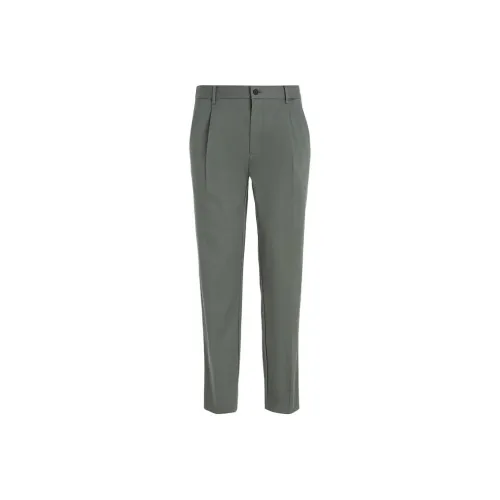 CK Calvin Klein Tapered Саржа Плиссированные Брюки Повседневные Мужские Зеленые