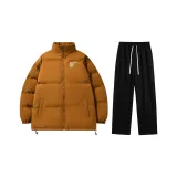 Thickened Set (Кофейный топ + Черные штаны с флисовой подкладкой)