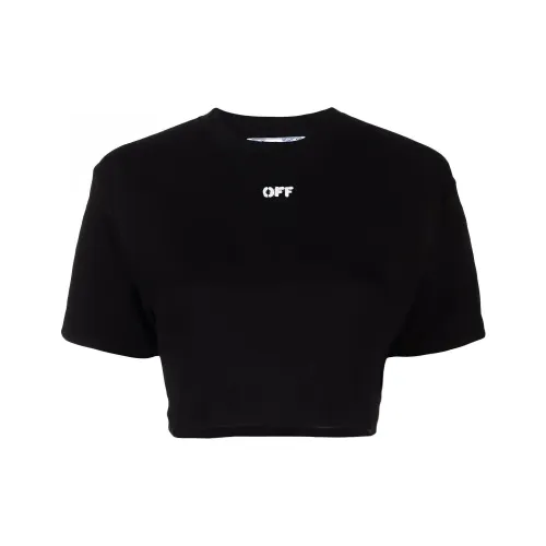 Off Белый FW21 Черный Женские Короткие Топы