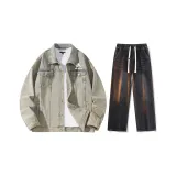 Set (Yellow Mud Jacket + Black Jeans)  
Комплект (Желтая грязная куртка + черные джинсы)