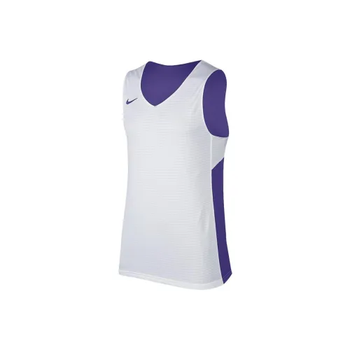 Nike Баскетбольная Джерси Мужская Белая Фиолетовая
