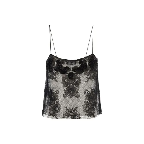 MIU MIU SS23 Майка Женская Черная