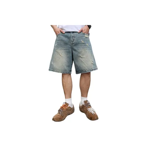 SONGS ALONG Джинсовые шорты Унисекс Ностальгический синий