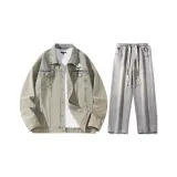 Set (Yellow Mud Jacket + Light Blue Denim Pants)  
Комплект (Желтая грязная куртка + Светло-синие джинсовые штаны)