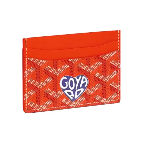 GOYARD Saint Sulpice Холст с кожей Собака's Teeth Картхолдер Картхолдер Унисекс Апельсин Фиолетовый Маленькое сердце