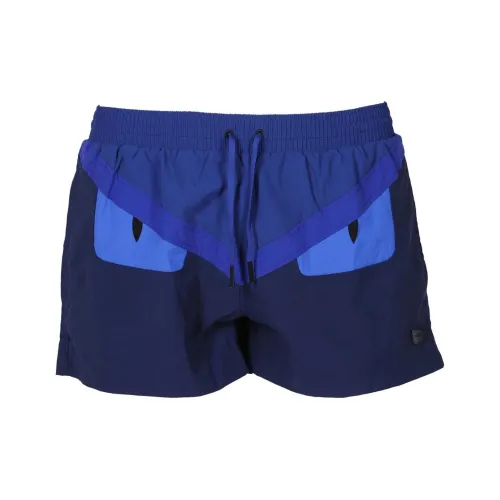 FENDI Blue Men's Beach Shorts FENDI Синий Мужские Пляжные Шорты