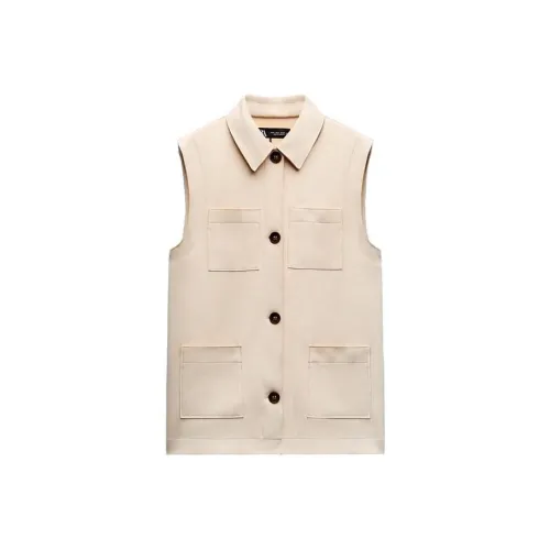 ZARA Песочный Женские Майки