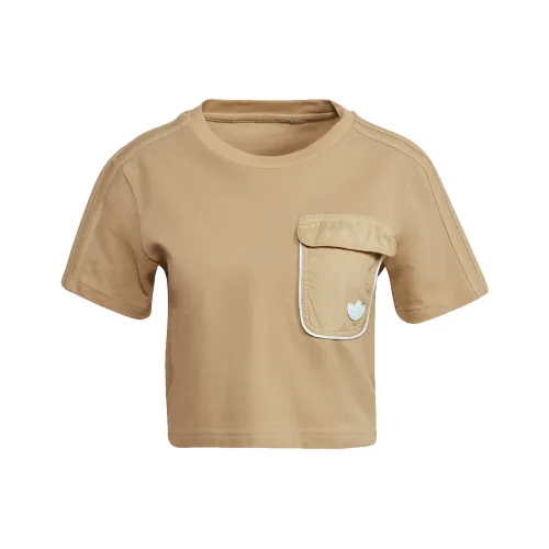 adidas originals Хаки Женские Короткие Топы