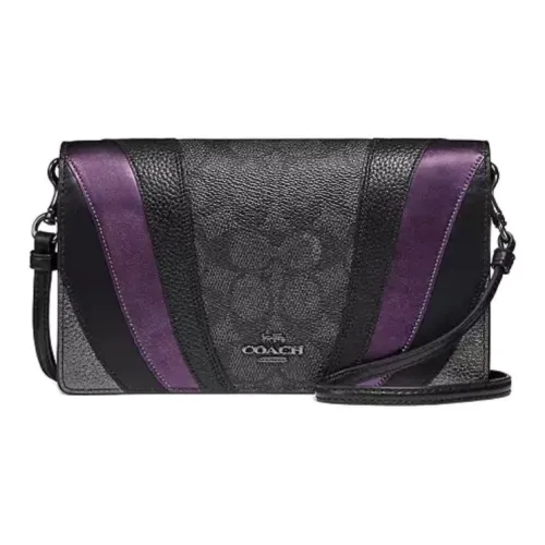 Coach Hayden Покрытый холст с полированной каменной кожей и маленькими акцентами из телячьей кожи Сумка через плечо