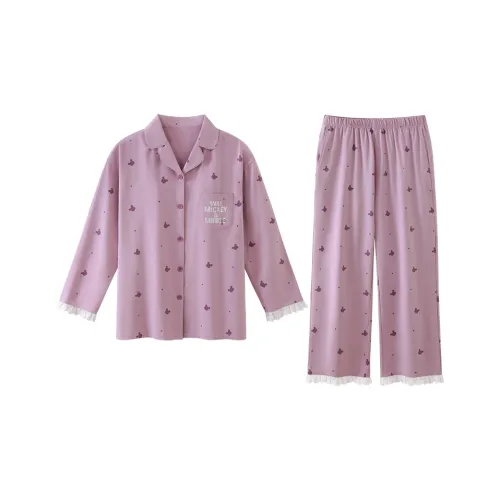JINGYUN X Disney Пижамный комплект Женские Светлый и Мягкий Фиолетовый