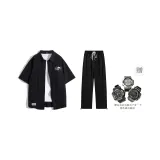 Комплект (Черный топ + Черные штаны) (Включает часы)