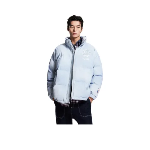 JACK JONES· X NBA Хлопковый пуховик Мужской Светло-синий Серый