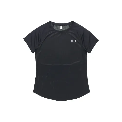 Under Armour Рукав реглан T-рубашка Женская Черная