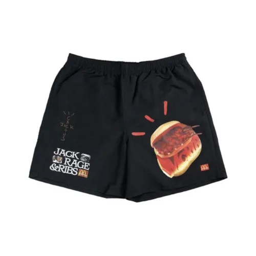 Travis Scott x Mcrib Шорты Повседневные шорты Унисекс Черный