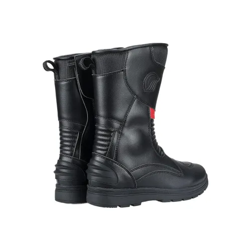 RIDING TRIBE Байкер Джек Резина Стальная Пластина Микрофибра Кожа Два Слоя Коровья Кожа Мужской B1006 Высокие Ботинки Черный