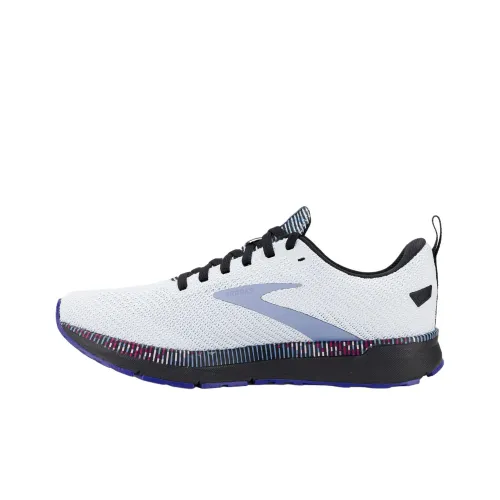 Brooks Revel 5 Дышащие и Износостойкие Низкие Кроссовки для Бега Женские Белые и Фиолетовые