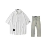 Set (White Top + Yellow Mud Pants)  
Комплект (Белый Топ + Желтые Штаны цвета грязи)
