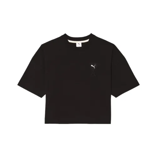 PUMA x AMIPARIS Co Брендированный Кроп Топ Женский Черный