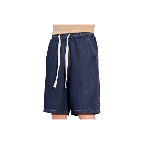 YUQIAN Джинсовые шорты Унисекс Темно-синий