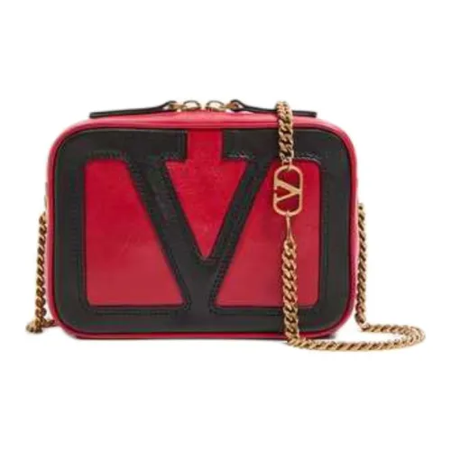 Valentino Sheepskin Бананка Сумка через плечо Маленькая Женская Красная и Черная